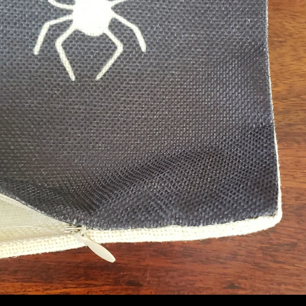 Halloween Pillow Cover • Black  & Ivory Spider Web Trick or Treat • 18 X 18